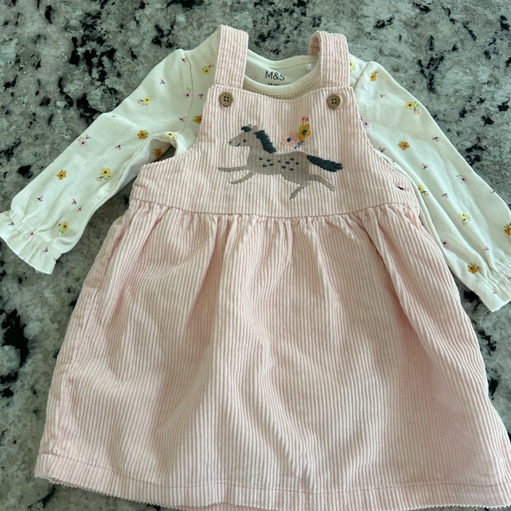 Marks & Spencer Pink Corduroy Dress